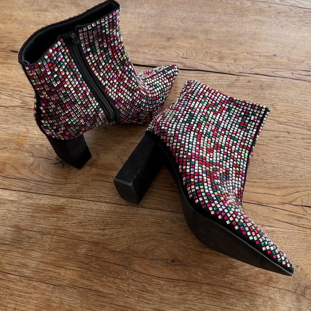 Wild Pair Ingridd multicolored bling dress booties